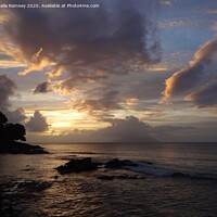 Buy canvas prints of Seychelles sunset by Sheila Ramsey