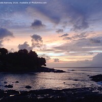 Buy canvas prints of Sunset at Beau Vallon Seychelles by Sheila Ramsey