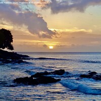 Buy canvas prints of Sunset at Beau Vallon beach Seychelles by Sheila Ramsey