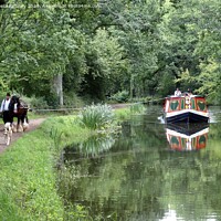Buy canvas prints of Horsedrawn barge Grand Western Canal Devon by Sheila Ramsey