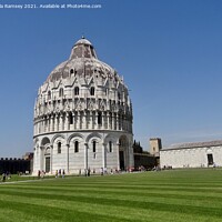 Buy canvas prints of The Baptistry of St John Pisa by Sheila Ramsey