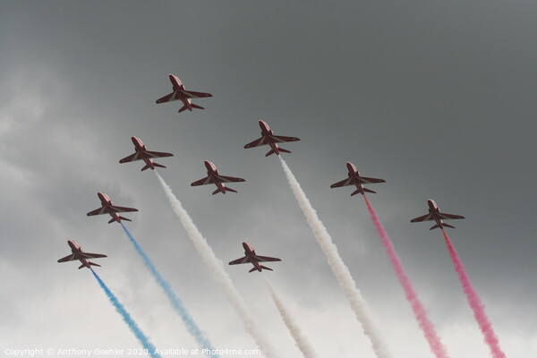 RAF Red Arrows Picture Board by Anthony Goehler