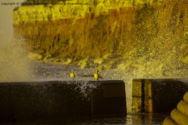 Hunstanton Stiped Cliffs (big splash) Picture Board by Stephen Hollin