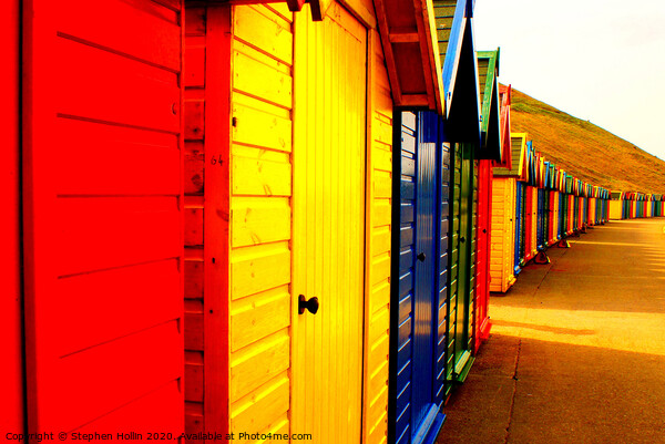 Beach Huts Picture Board by Stephen Hollin