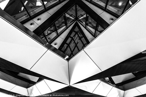 Abstract Monochrome Gherkin of London Picture Board by Stephen Bailey