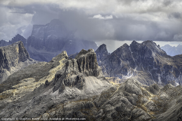 Brooding skies over the Dolomites. Picture Board by Stephen Bailey
