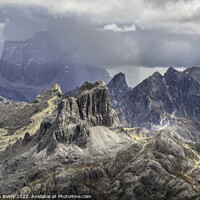 Buy canvas prints of Brooding skies over the Dolomites. by Stephen Bailey