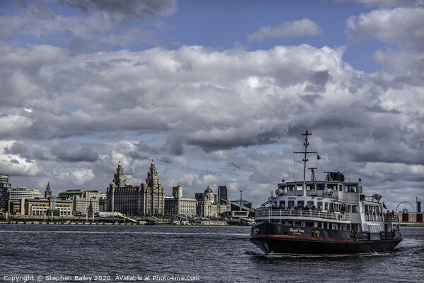 Mersey Ferry and Liverpool Waterfront Picture Board by Stephen Bailey