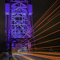 Buy canvas prints of Newport Bridge Light Streaks by Stephen Bailey