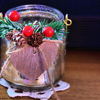Buy canvas prints of Beautiful Christmas candle holder by Adrianna Bielobradek