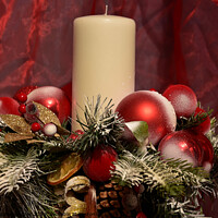 Buy canvas prints of Beautiful christmas candle holder by Adrianna Bielobradek