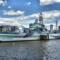 Buy canvas prints of HMS Belfast London by Adrianna Bielobradek