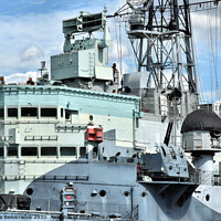 Buy canvas prints of Part of HMS Belfast London by Adrianna Bielobradek