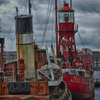 Buy canvas prints of Lightship in dock by Michael W Salter