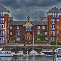 Buy canvas prints of Boats moored in Swansea Harbour by Michael W Salter