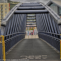 Buy canvas prints of Swansea Marina Bridge by Michael W Salter