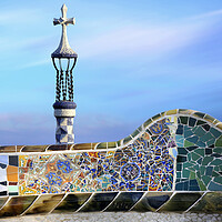 Buy canvas prints of Gaudi's Park Guell, Barcelona by JM Ardevol