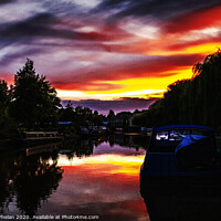Buy canvas prints of Ely Riverside Dramatic Sunset by Alison Whelan