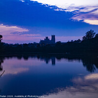 Buy canvas prints of Ely Cathedral from Roswell Pits at Sunset by Alison Whelan