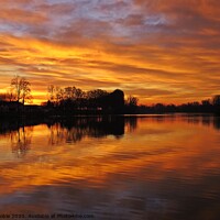 Buy canvas prints of Early morning sunrise on the riverTarn in South We by Karen Noble