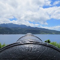 Buy canvas prints of View from a Cannon in Fort Shirley in Dominica, a  by Karen Noble