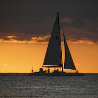 Buy canvas prints of Sunset cruise in Bayahibe in Dominican Republic in by Karen Noble