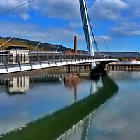 Buy canvas prints of The Sail Bridge, Swansea by Rhodri Phillips
