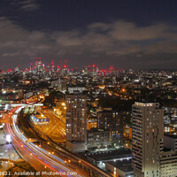 Buy canvas prints of The city of London at night, United Kingdom by Rika Hodgson