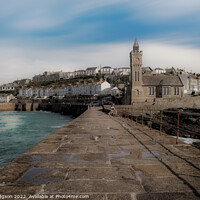 Buy canvas prints of Porthleven Harbour wall, Cornwall, South West, England by Rika Hodgson