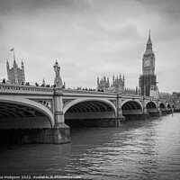 Buy canvas prints of Houses of Parliament in Black & White, London by Rika Hodgson
