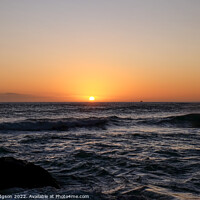 Buy canvas prints of Golden sunset, Noordhoek Beach, Cape Town  by Rika Hodgson