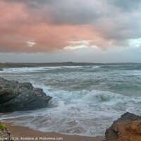 Buy canvas prints of Copper Clouds, St Ives Bay, Cornwall by Rika Hodgson