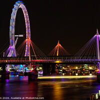 Buy canvas prints of London Eye and Golden Jubilee Bridges, London by Rika Hodgson
