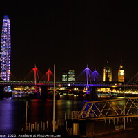 Buy canvas prints of Purple London Eye, London by Rika Hodgson
