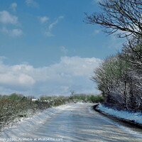 Buy canvas prints of Winters day, Horsedowns Road, Cornwall by Rika Hodgson