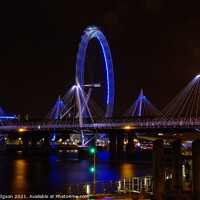 Buy canvas prints of London Eye, Golden Jubilee Bridge, London by Rika Hodgson