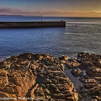 Buy canvas prints of Sunset, Porthleven harbour by Rika Hodgson