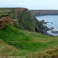 Buy canvas prints of Green Coastline of Hell's Mouth, Cornwall, England by Rika Hodgson