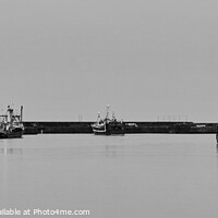 Buy canvas prints of Newlyn Harbour, Monochrome, Cornwall, England by Rika Hodgson