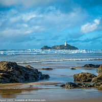Buy canvas prints of Godrevy Lighthouse, Gwithian, Hayle, Cornwall, Eng by Rika Hodgson