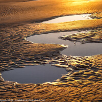 Buy canvas prints of Golden patterns in the sand, Gwithian Beach, Hayle by Rika Hodgson