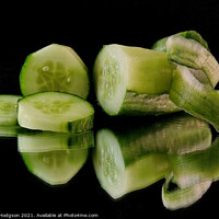 Buy canvas prints of Fresh Cucumber slices, salad   by Rika Hodgson