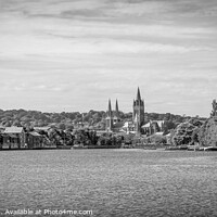 Buy canvas prints of Black & White landscape, Truro Cathedral, Cornwall, England  by Rika Hodgson
