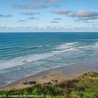 Buy canvas prints of Porthtowan Beach, Seascape, Cornish Coastline  by Rika Hodgson