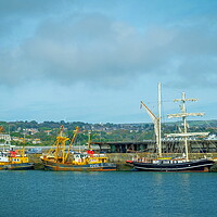 Buy canvas prints of Fishing Boats, Newlyn Harbour, Cornish Coastline by Rika Hodgson