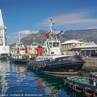 Buy canvas prints of Boats in Cape Town Harbour, South Africa by Rika Hodgson