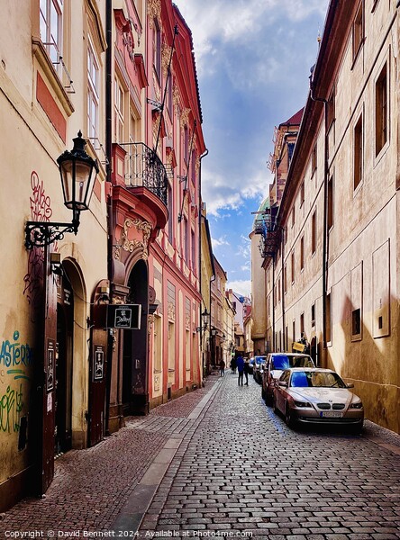 Street in Prague Picture Board by David Bennett