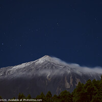 Buy canvas prints of Mount Teide Under a Full Moon by Peter Louer