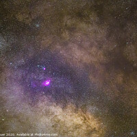 Buy canvas prints of The Lagoon Nebula Region of the Milky Way by Peter Louer