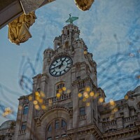 Buy canvas prints of Liver Building Liverpool from George's Dock gate by Helen Jones